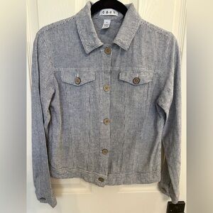 Blue/White Pinstriped Short Jacket - dash - Size S